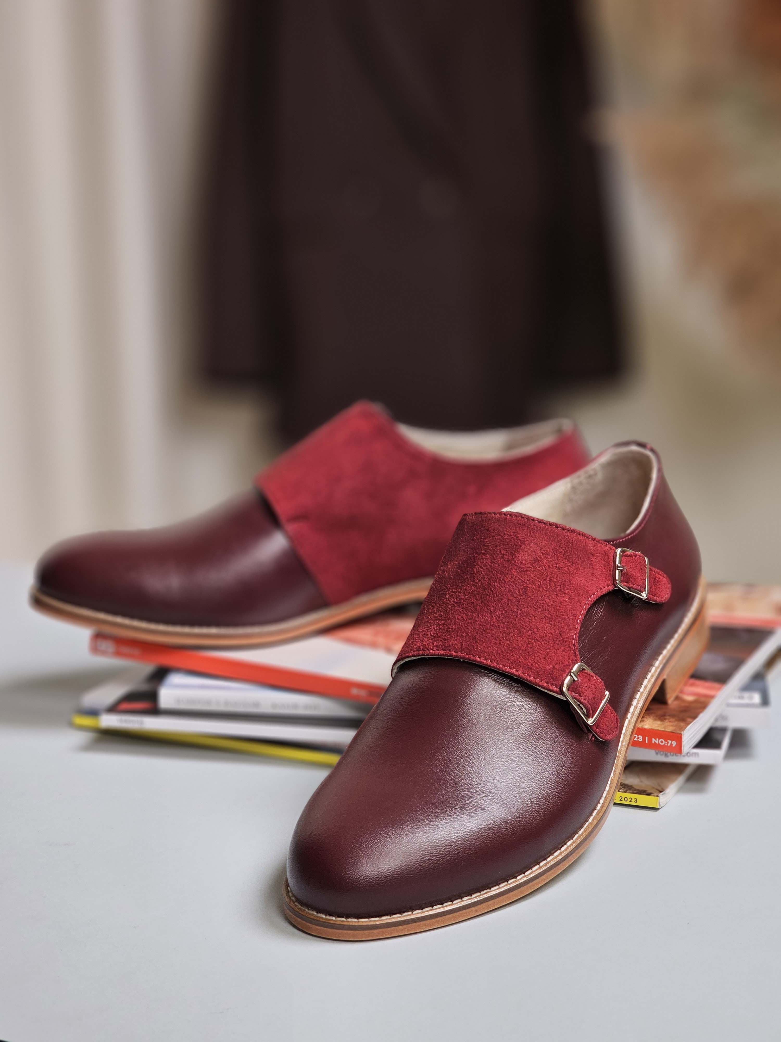 Monk Bordeaux Leather & Suede