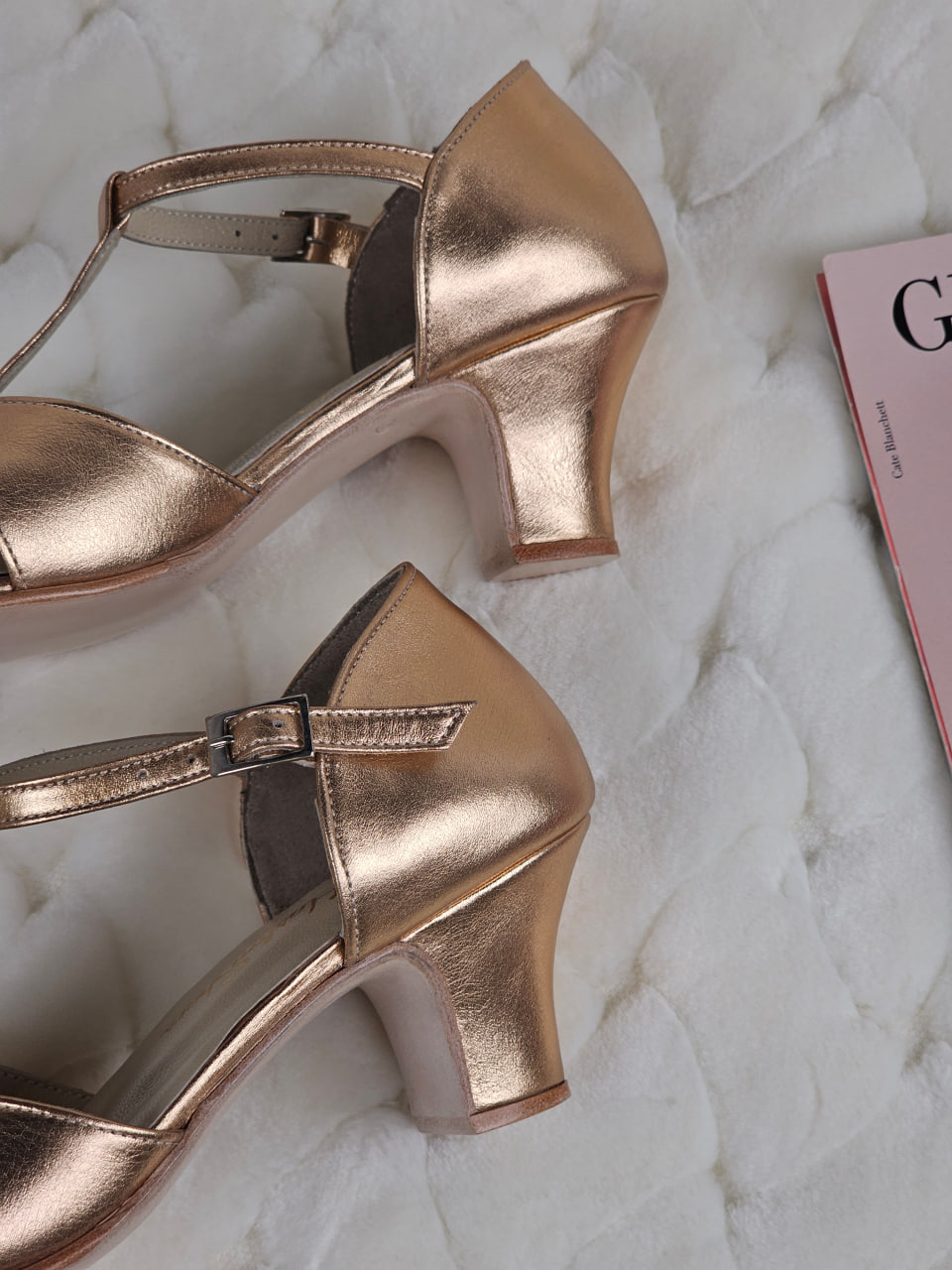 Barefoot Doris Rose Gold Leather 6 cm heel