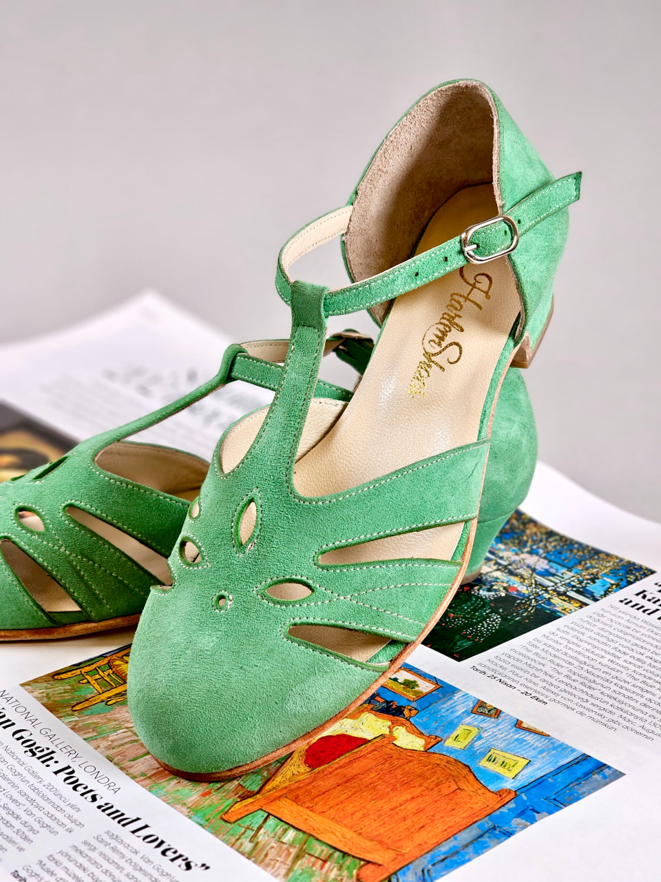 Rosy Mint Green Suede 3 cm heel