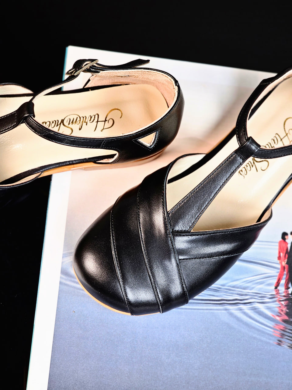 Barefoot Sugar Black Leather 2 cm heel