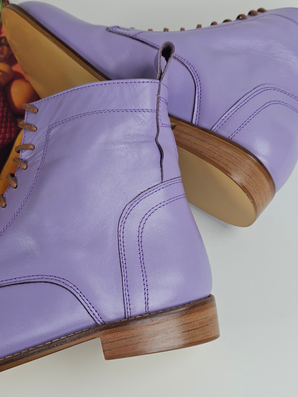 Harlem Boots Lilac Leather 2 cm heel