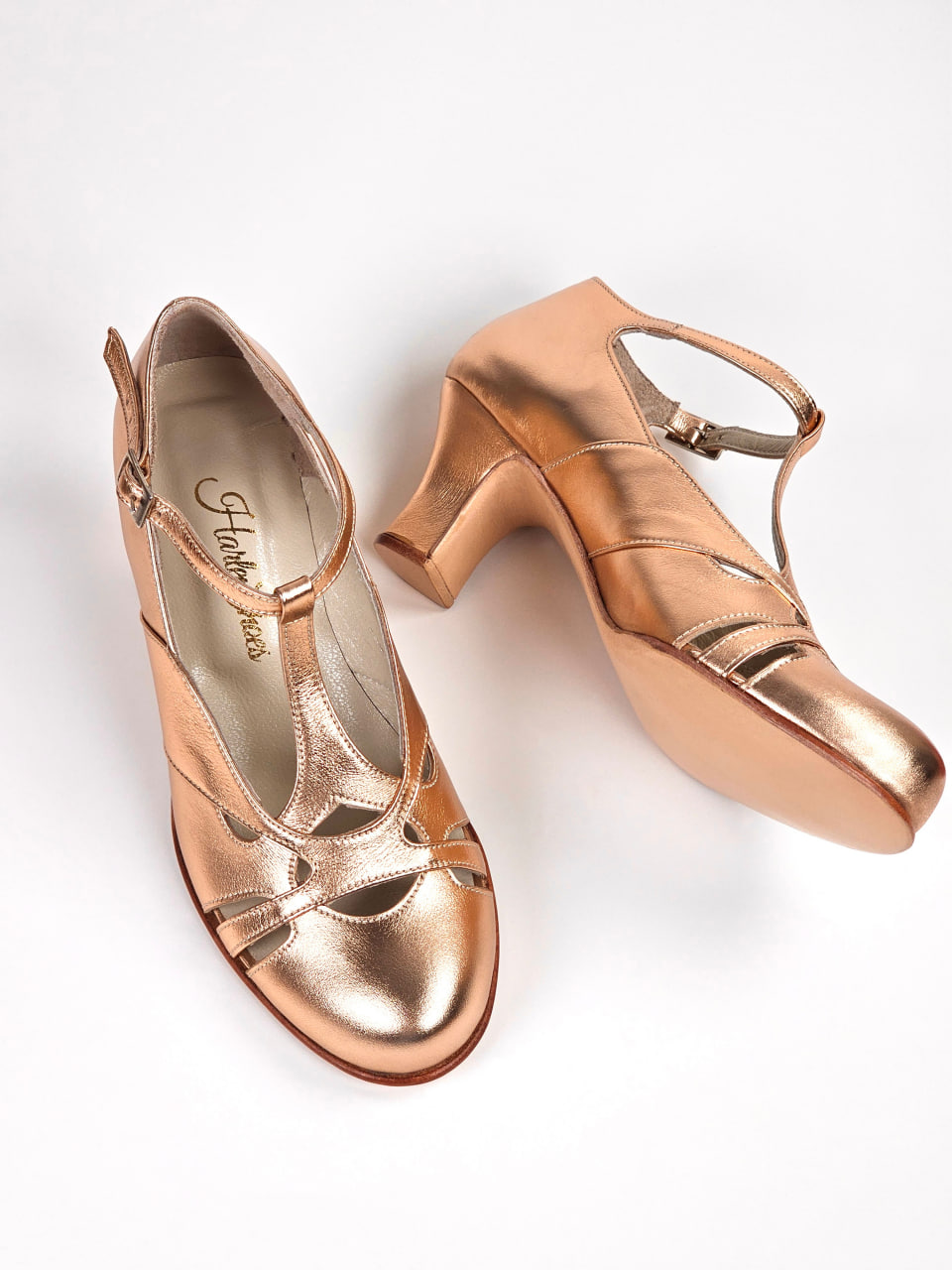 Spring Rose Gold Leather 6 cm heel