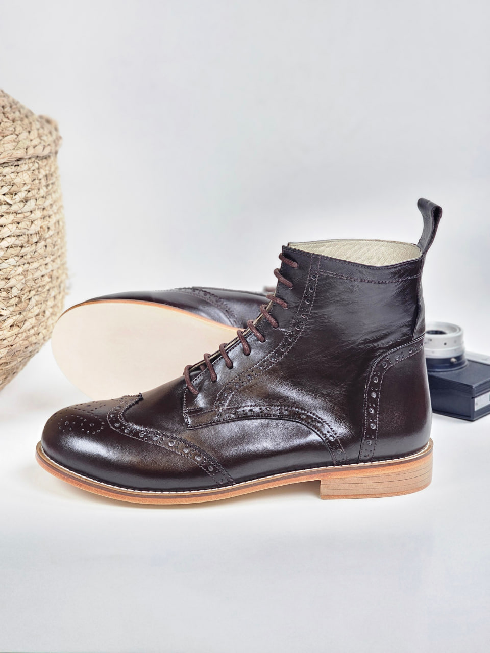 Savoy Boots Dark Chocolate Leather 2 cm heel