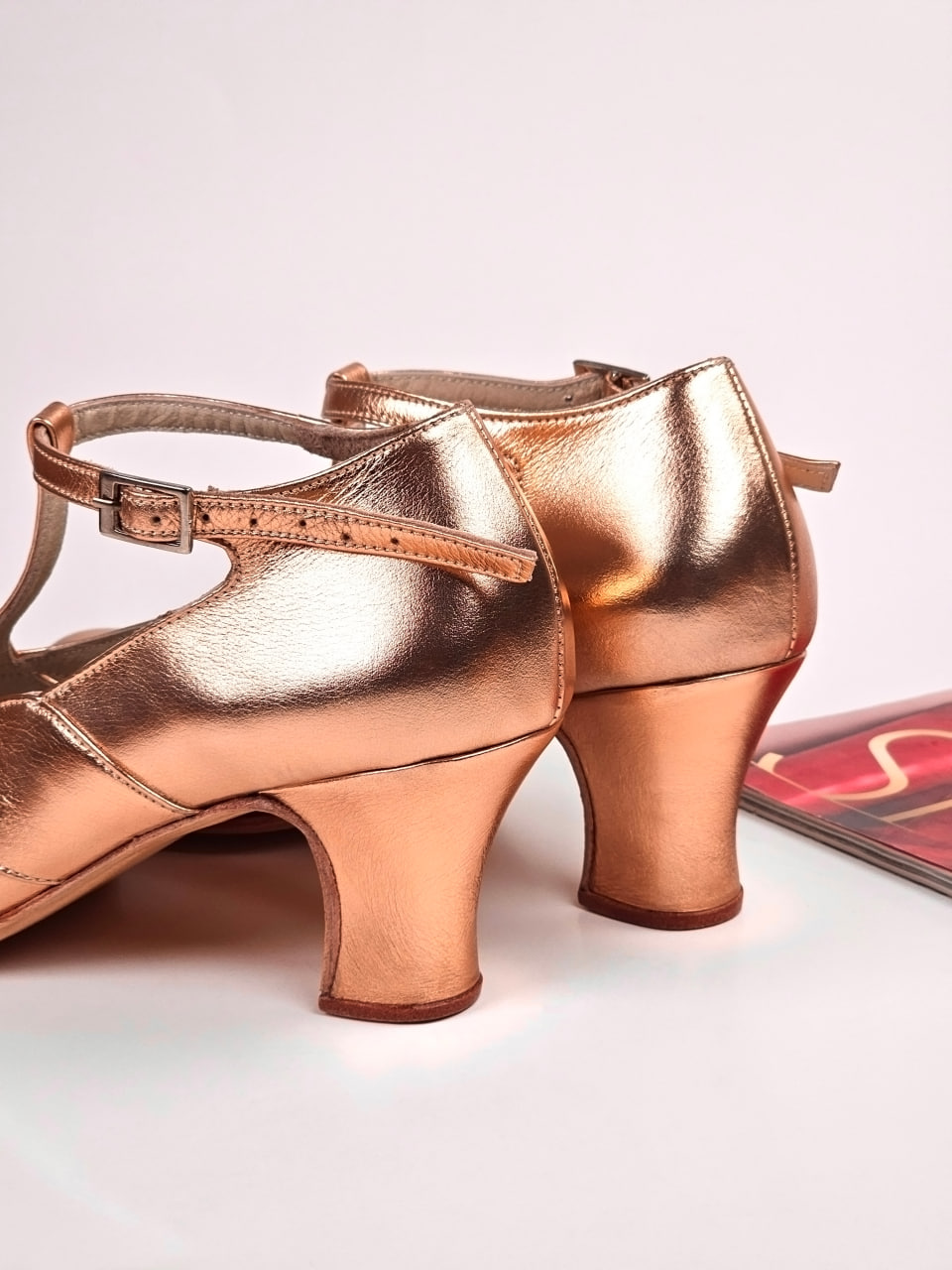 Spring Rose Gold Leather 6 cm heel