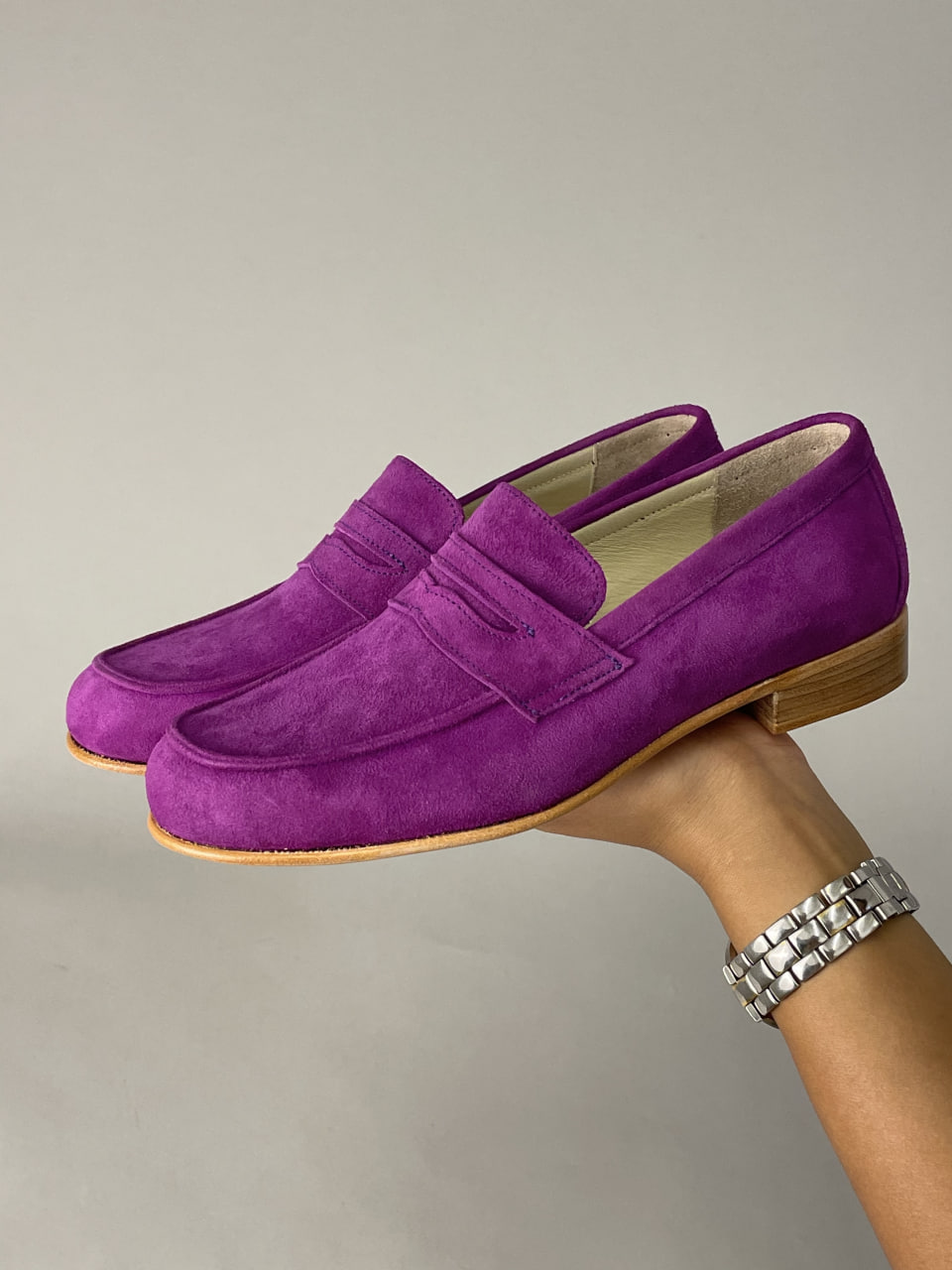 Loafers Violet Suede 2 cm heel