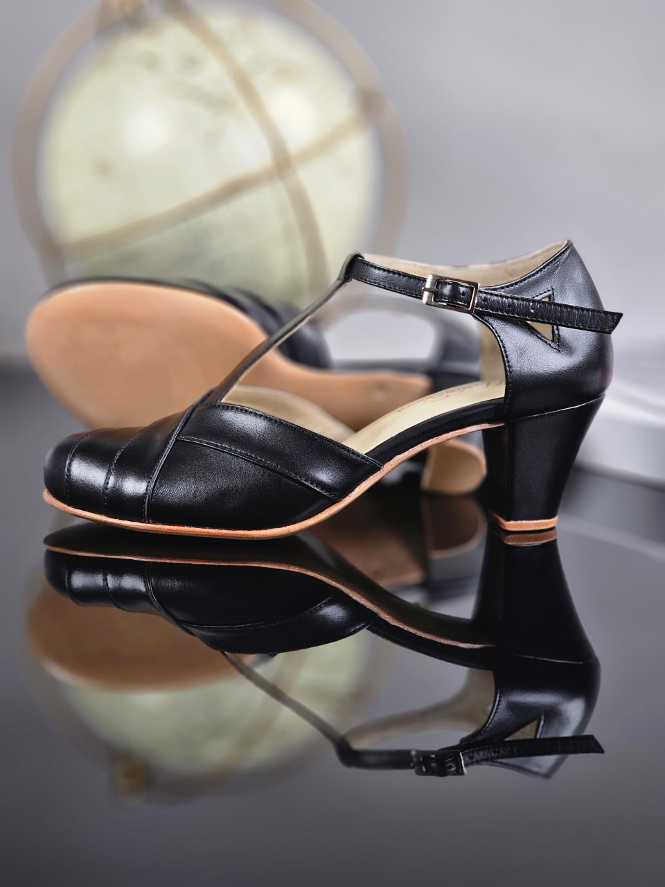 Sugar Black Leather 6 cm Balboa heels