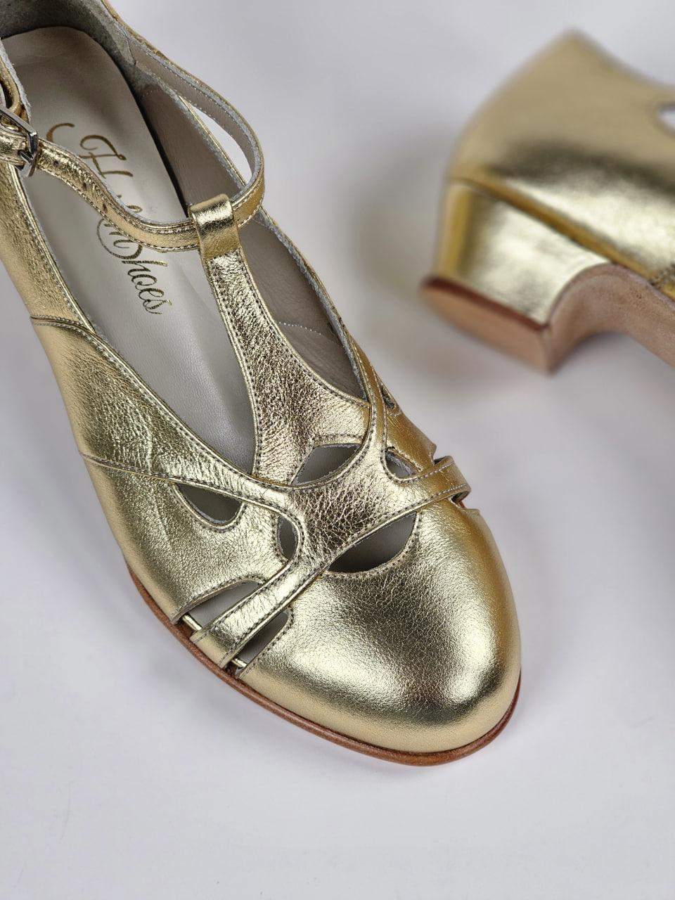 Spring Gold Leather 3 cm heel