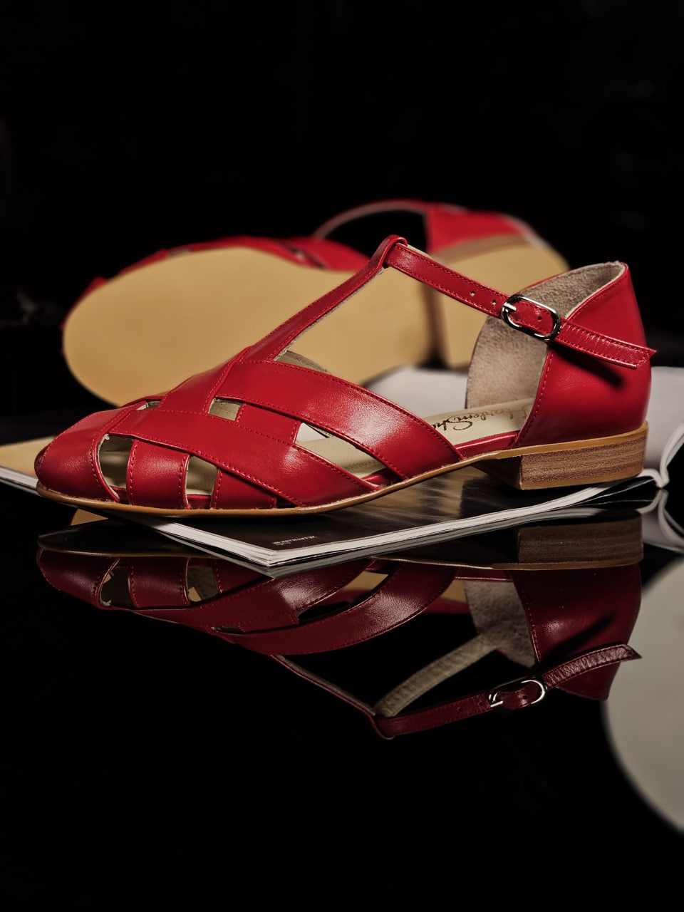 Summer Red Leather 1.5 cm heel