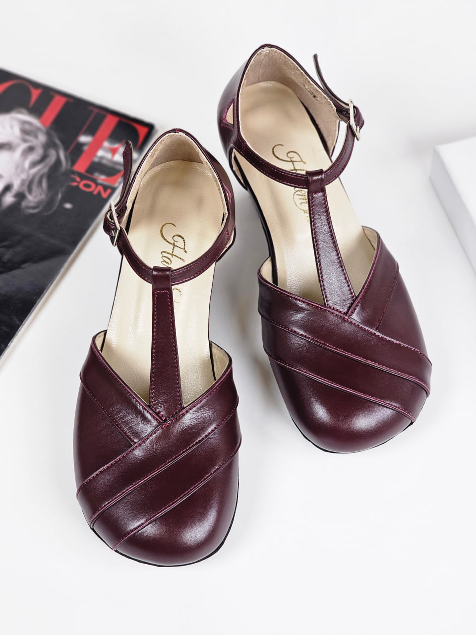 Barefoot Sugar Bordeaux Leather 6 cm heel