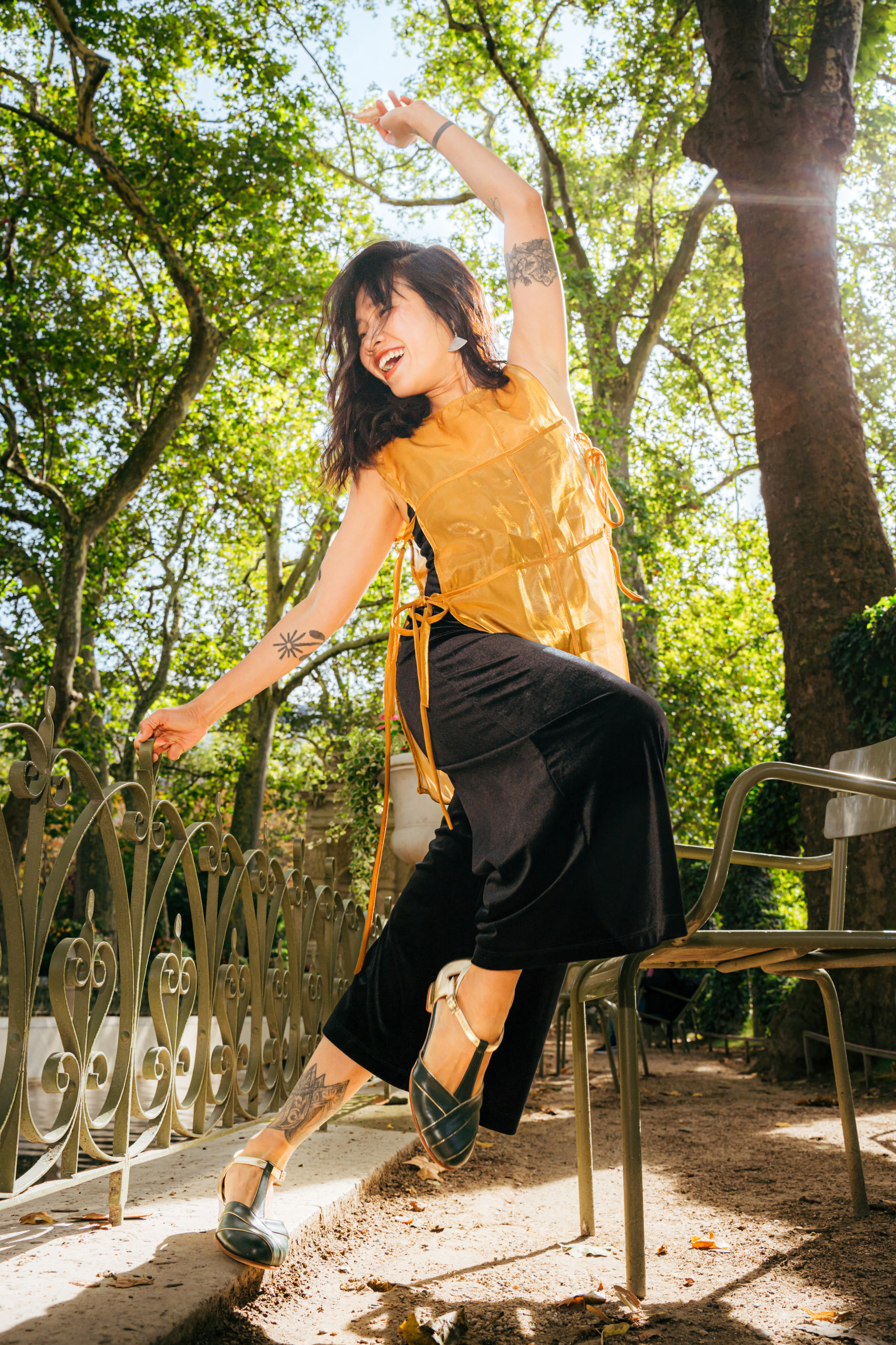 Sugar Jungle Green & Platinum Gold Leather 4 cm heel