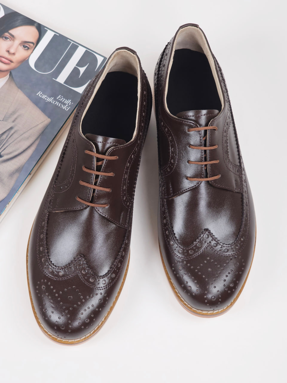 Broadway Slide Dark Chocolate Leather 2 cm heel