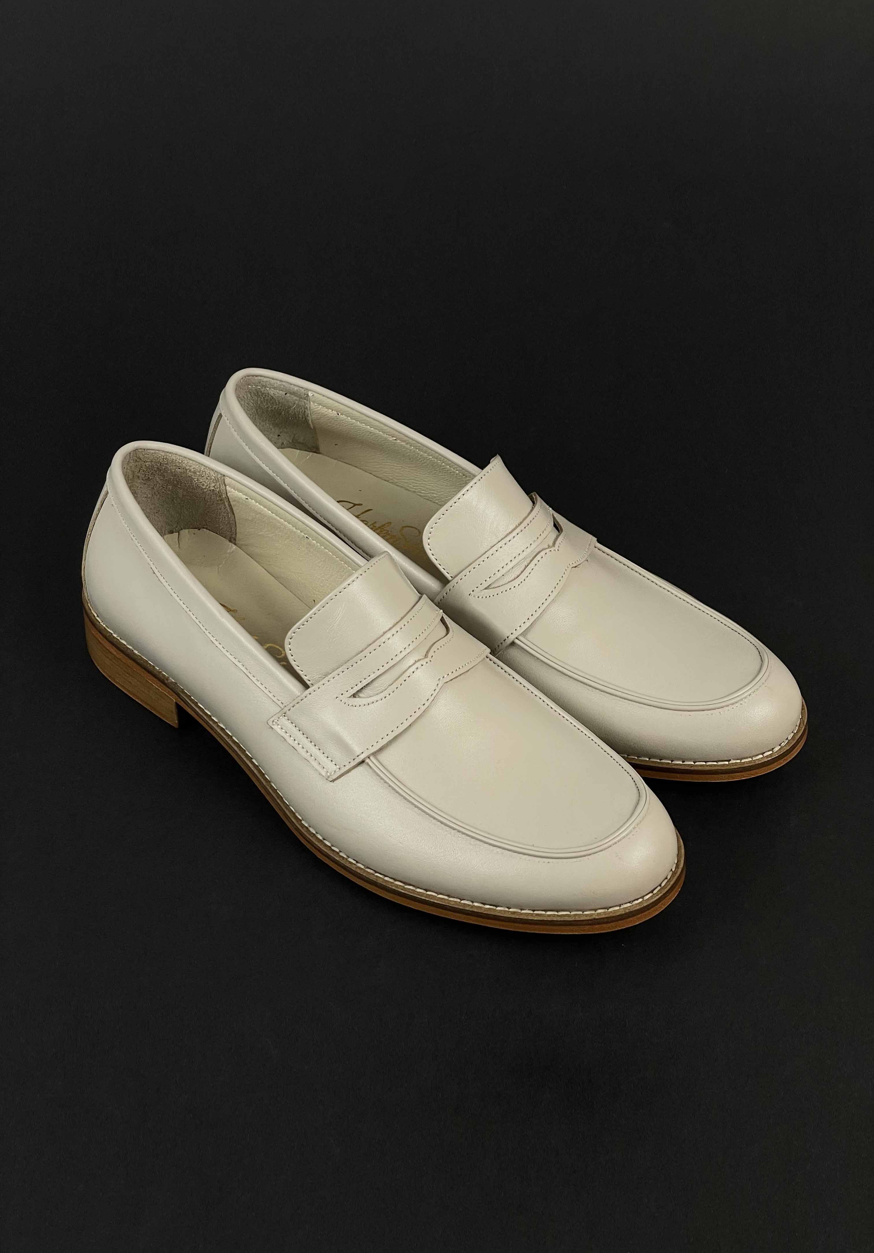 Loafers Beige Leather 2 cm heel