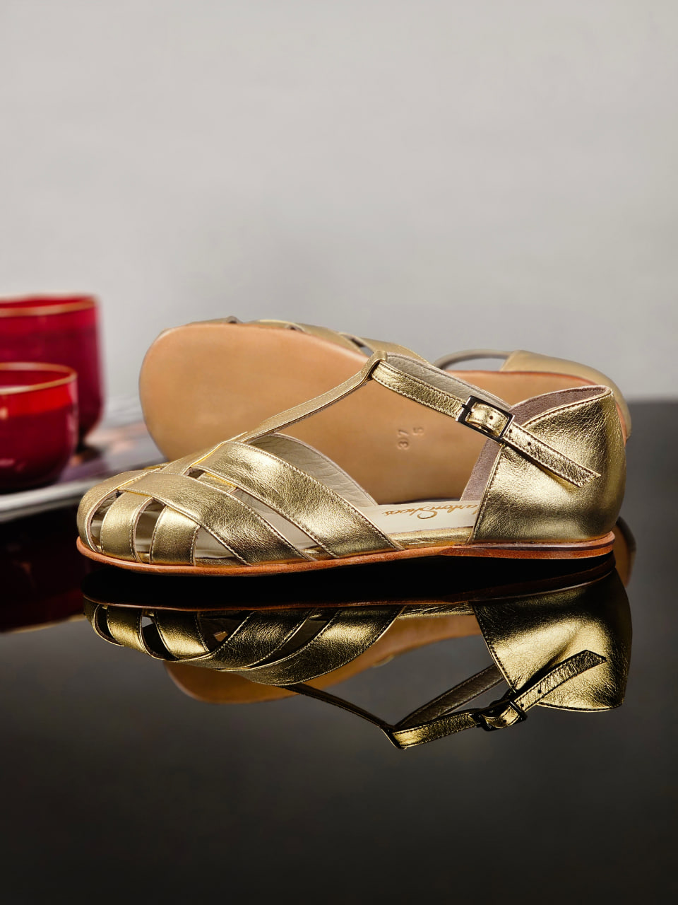 Barefoot Summer Gold Leather Zero Drop