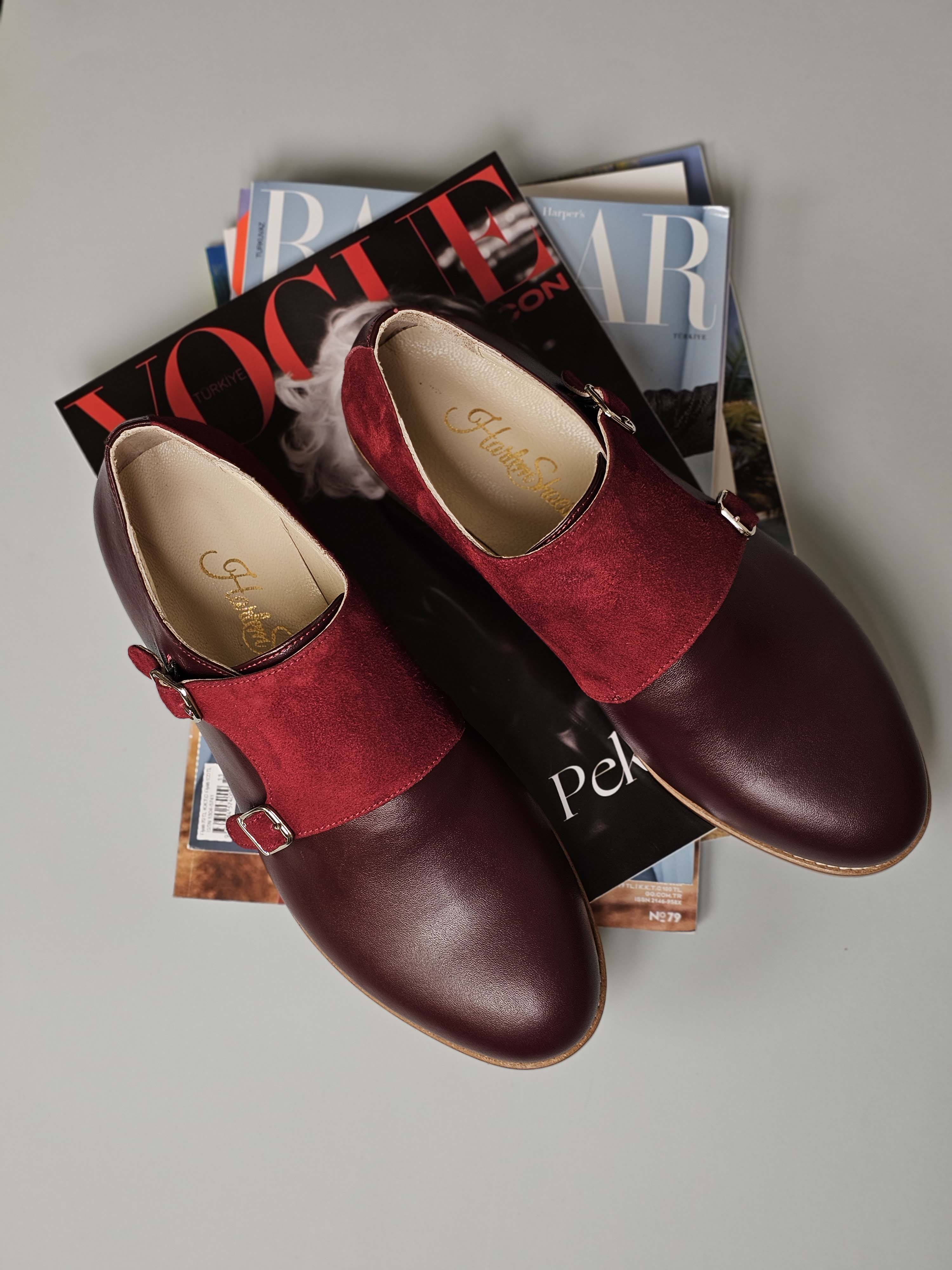 Monk Bordeaux Leather & Suede