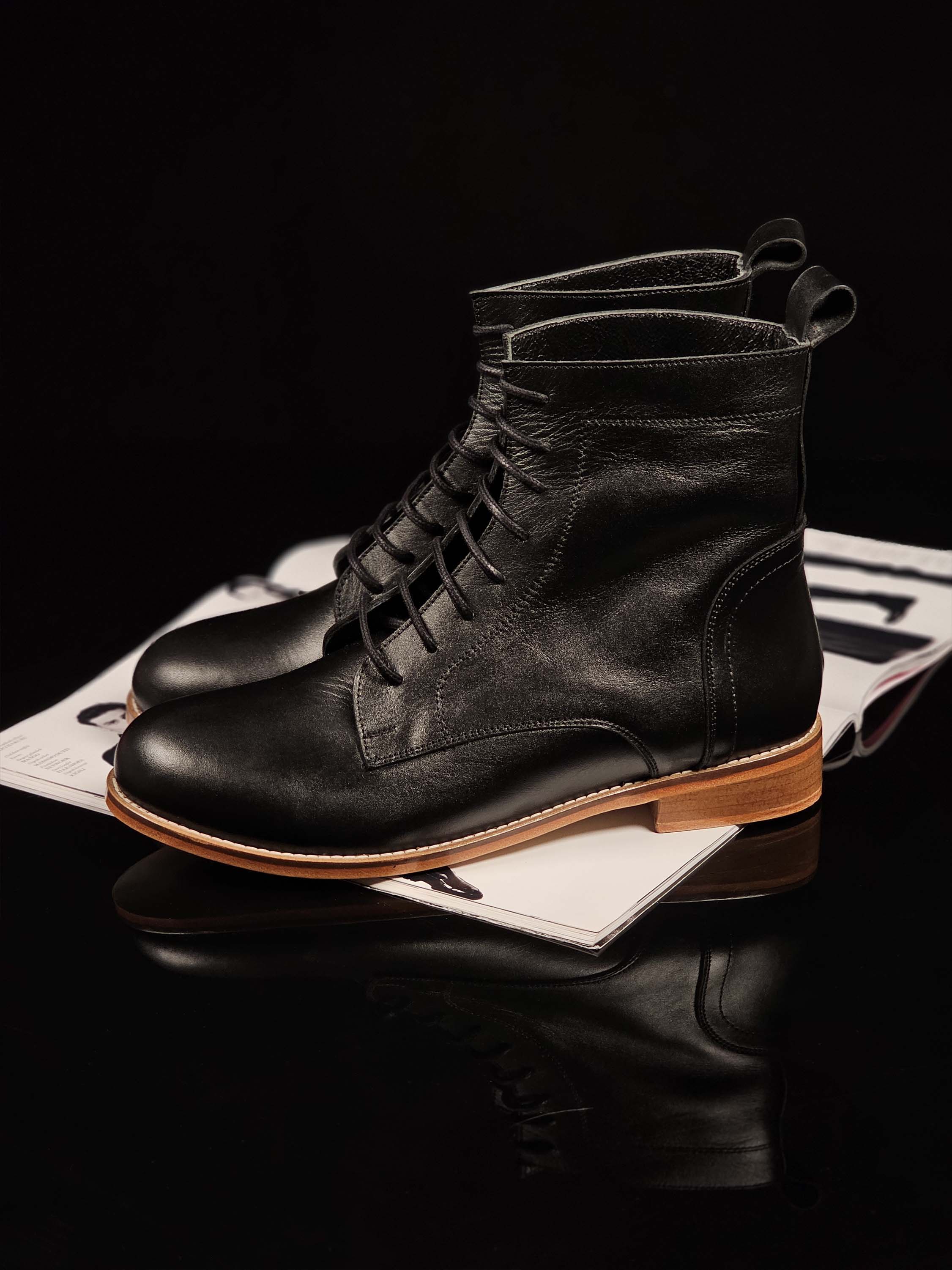 Harlem Boots Black Leather 2 cm heel