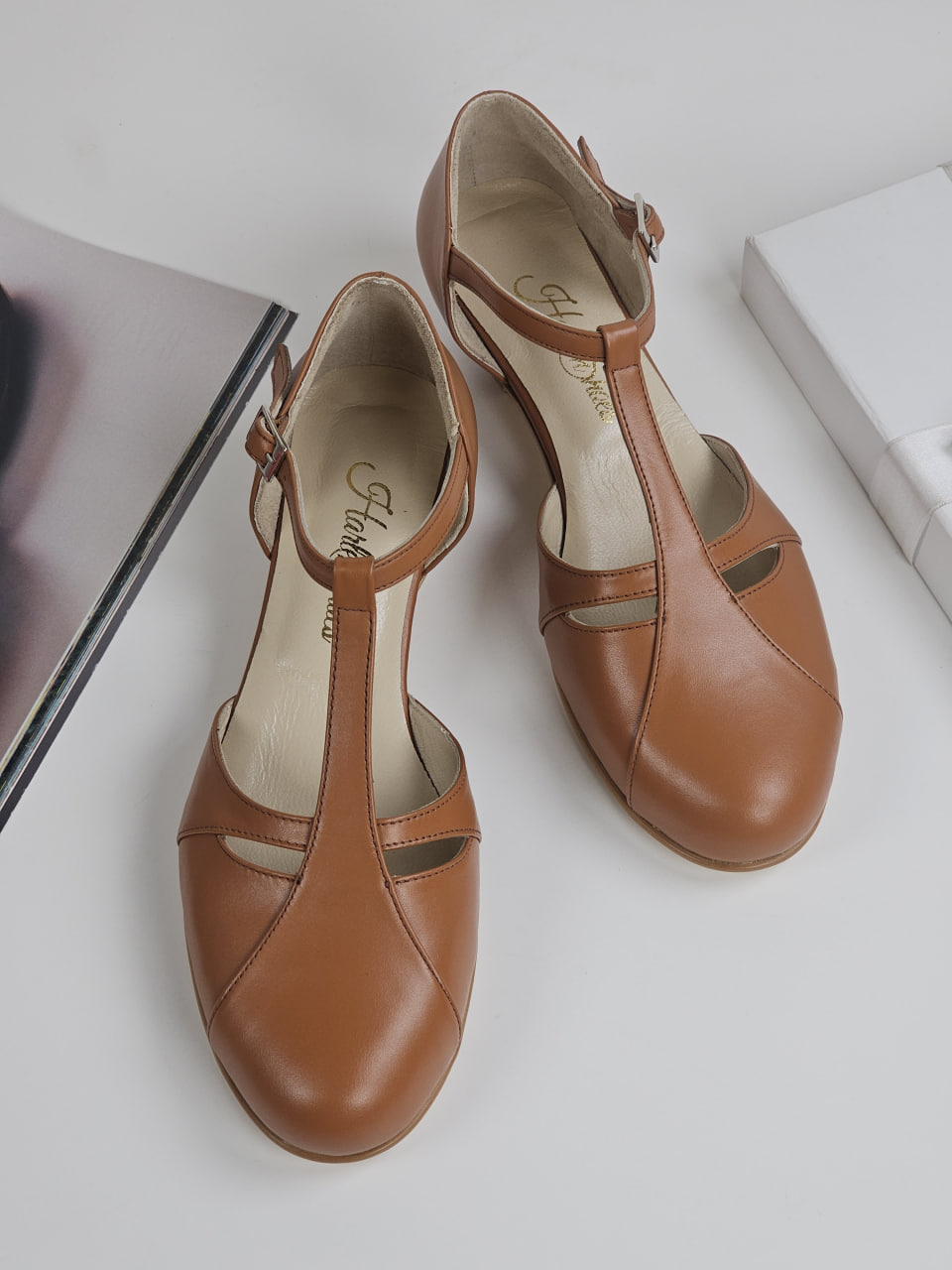 Isabel Light Brown Leather 3 cm heel
