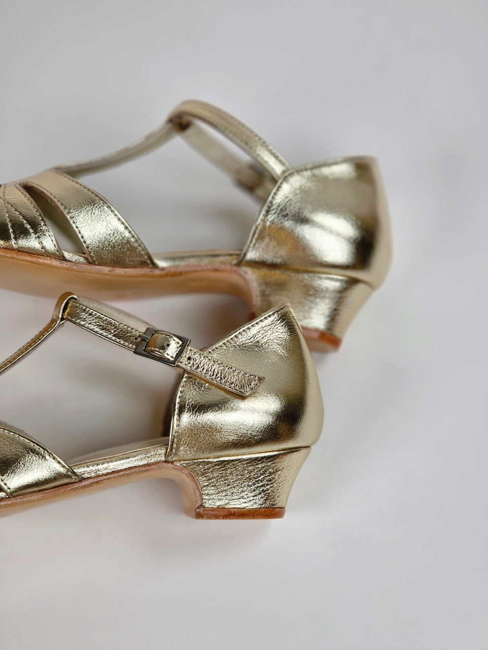Rosy Platinum Gold Leather 3 cm heel