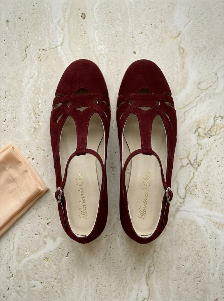 Spring Bordeaux Suede 2 cm heel