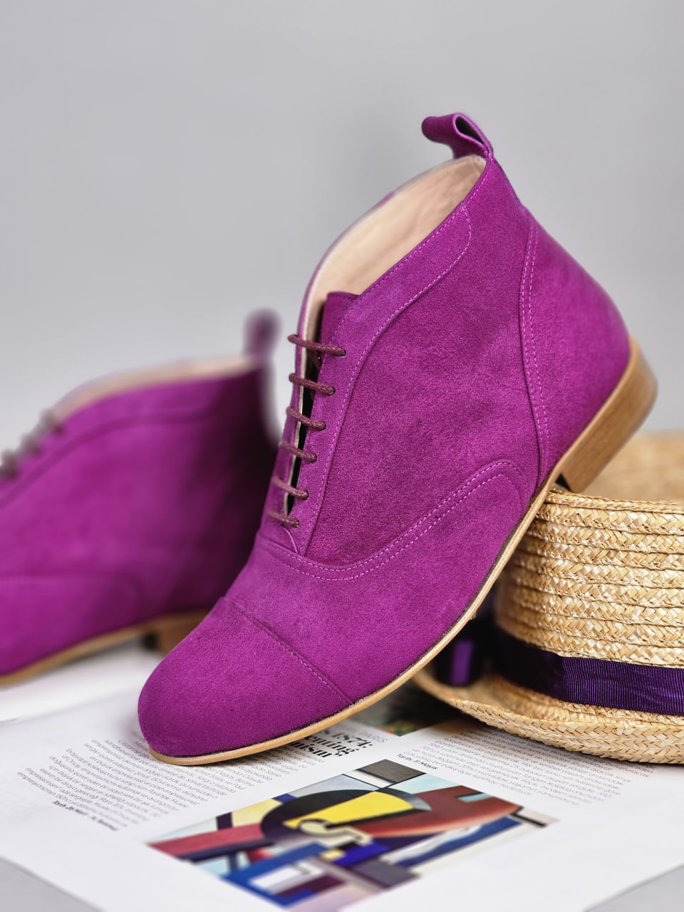 Smooth Boots Violet Suede 2 cm heel