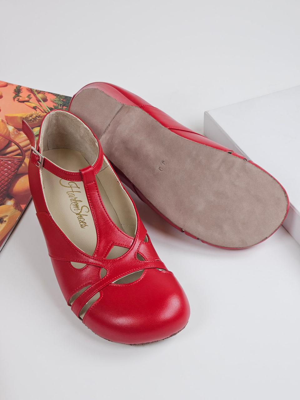 Barefoot Spring Red Leather 4 cm heel