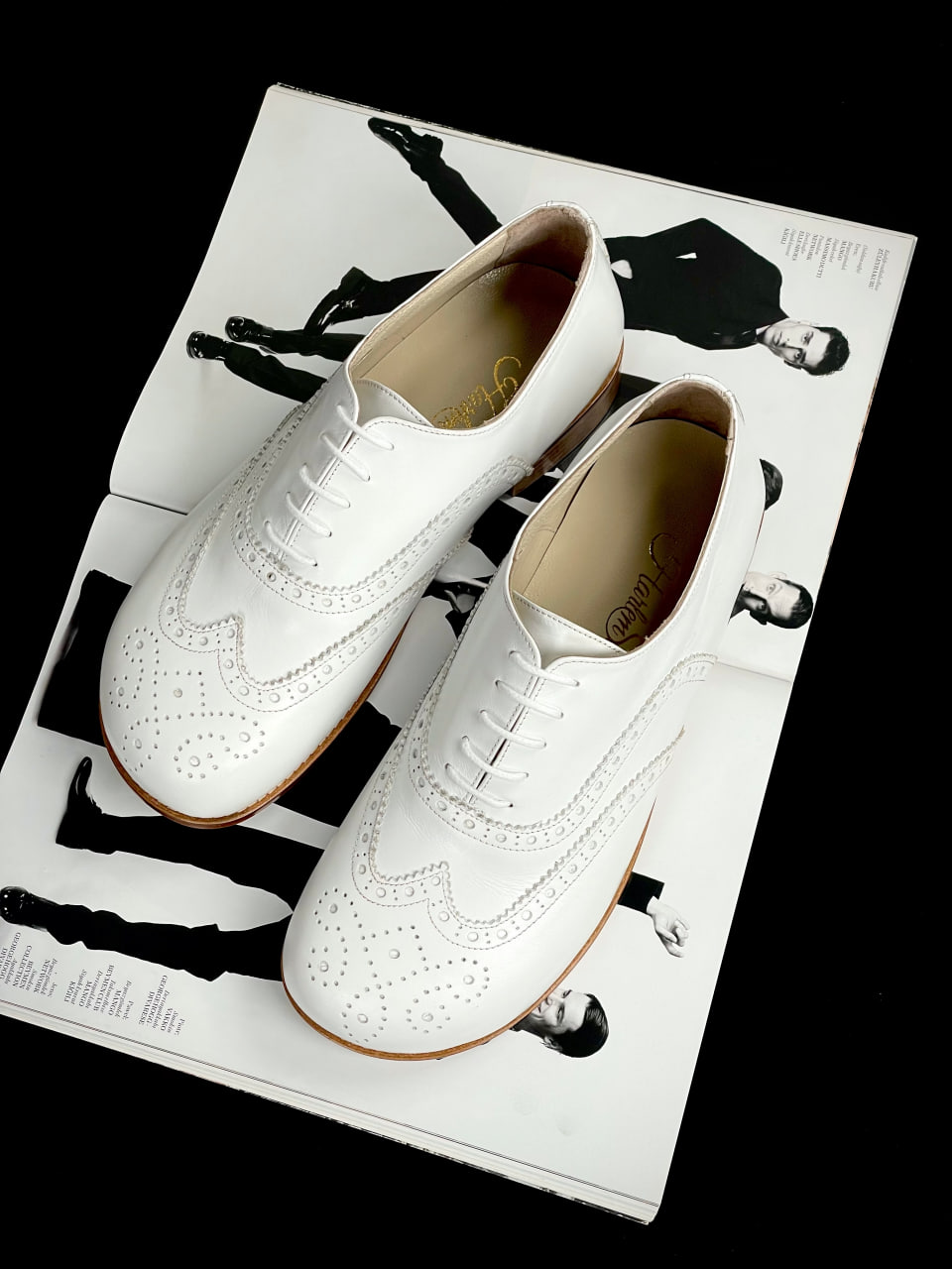 Barefoot Brogue White Leather 2 cm heel