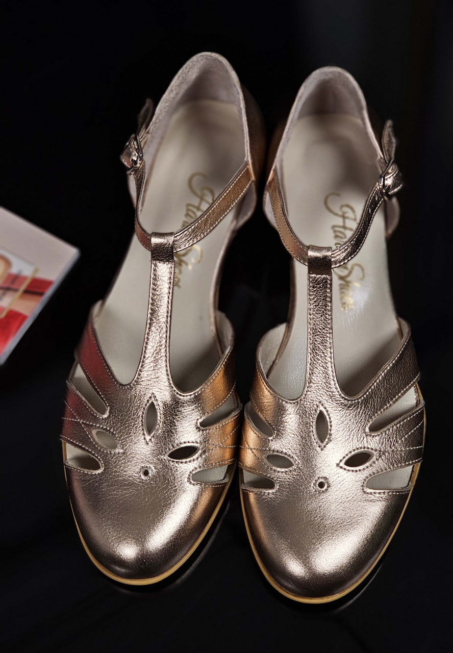 Rosy Rose Gold Leather 3 cm heel