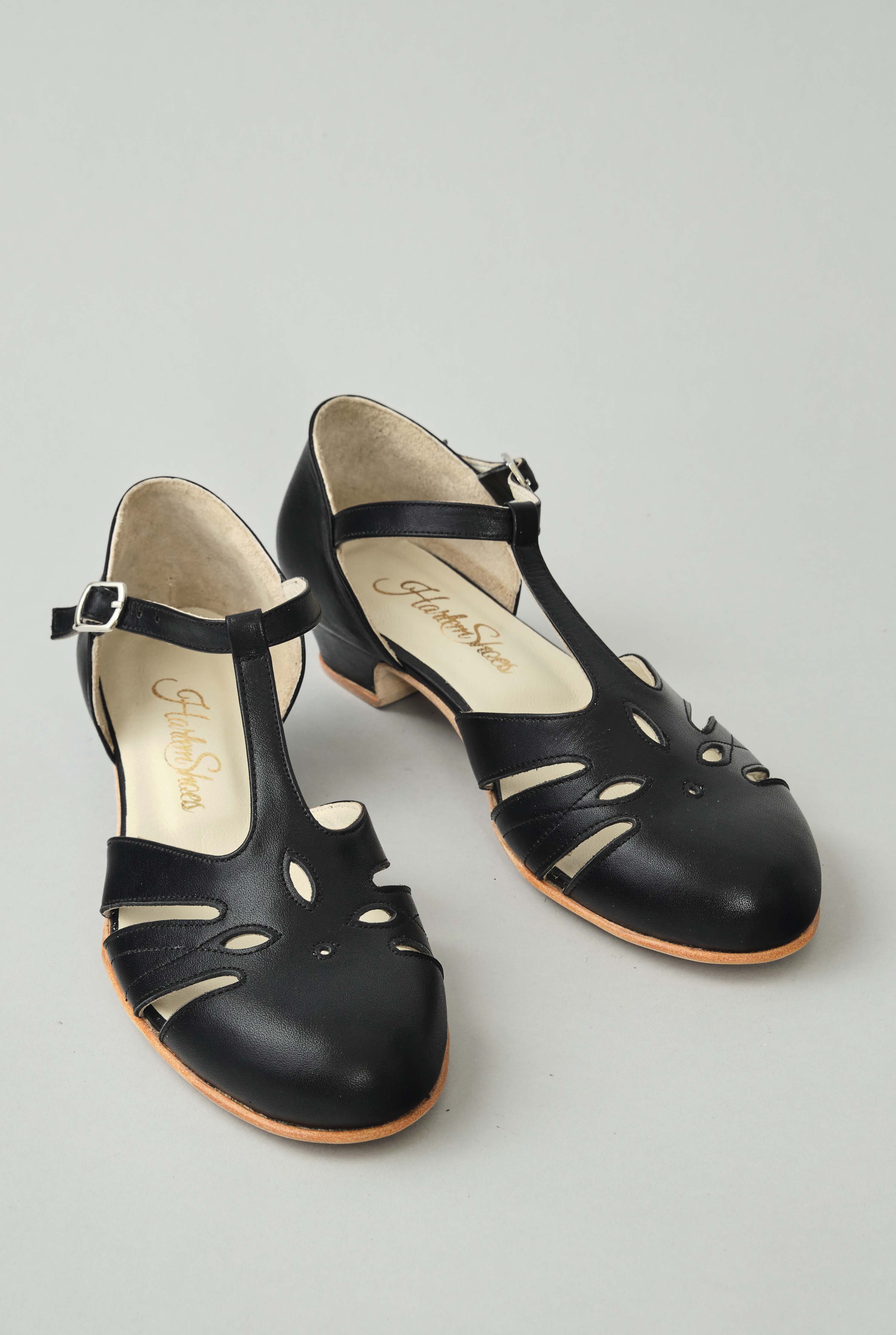 Rosy Black leather 3 cm heel
