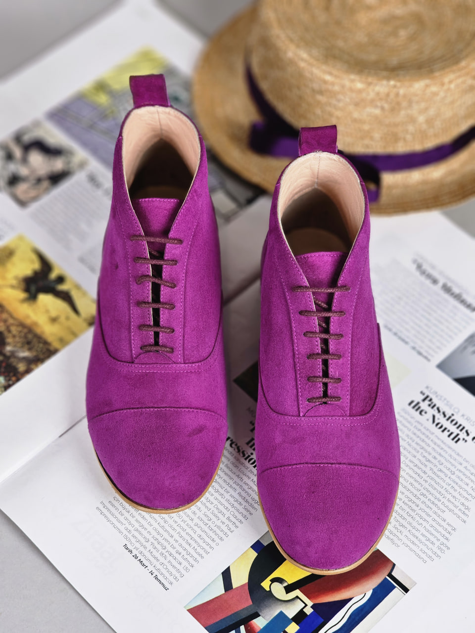 Smooth Boots Violet Suede 2 cm heel