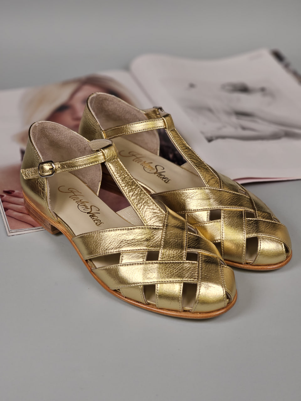 Summer Gold Leather 1.5 cm heel