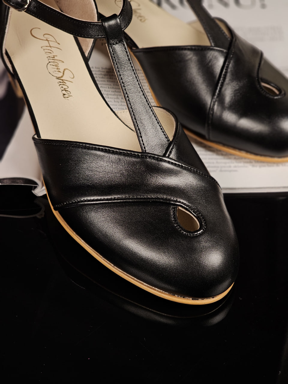 Muse Black Leather 4 cm heel