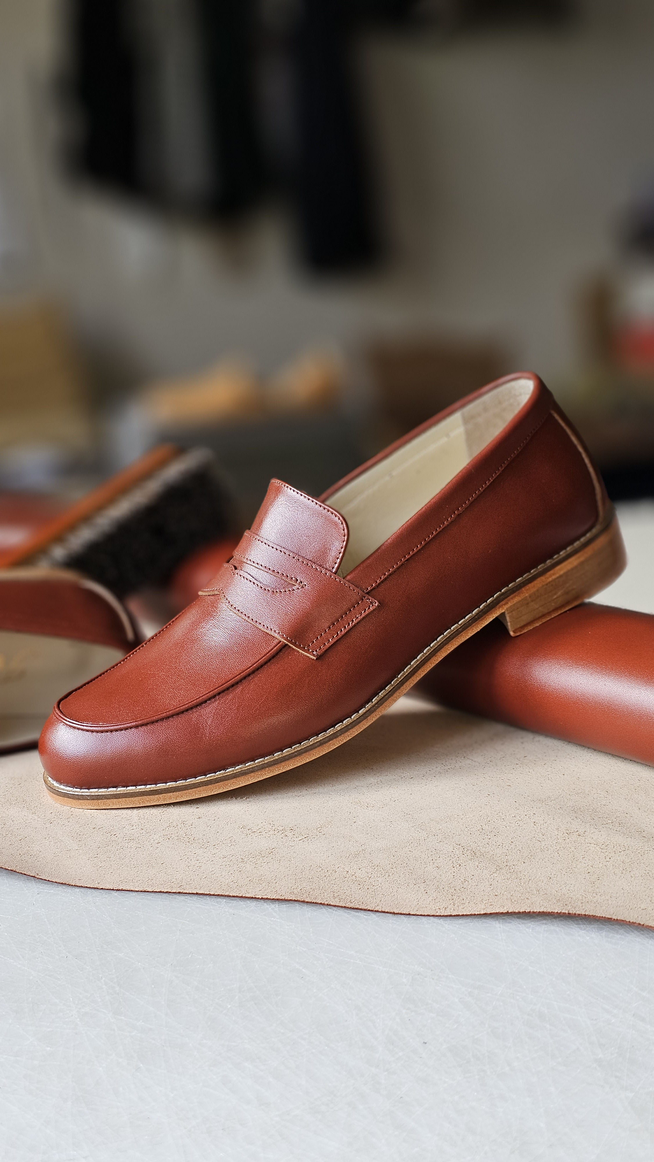 Loafers Brown Leather 2 cm heel