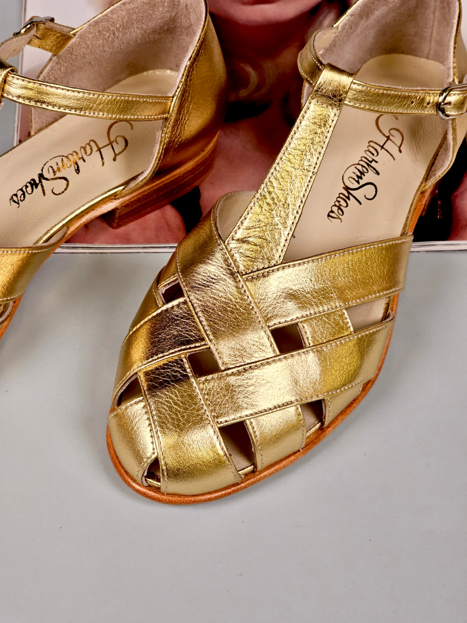 Summer Gold Leather 1.5 cm heel