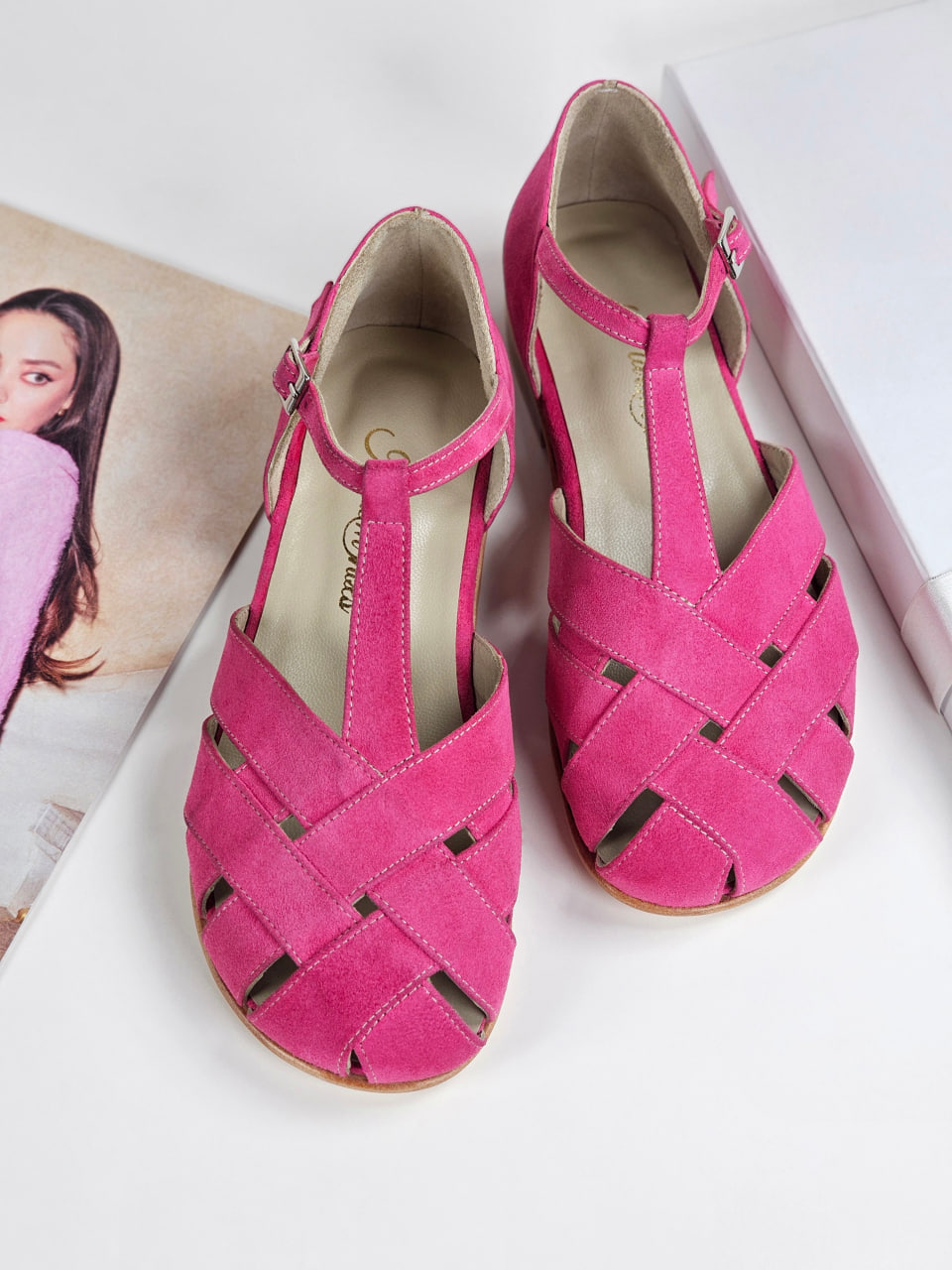 Barefoot Summer Pink Suede 1.5 cm heel