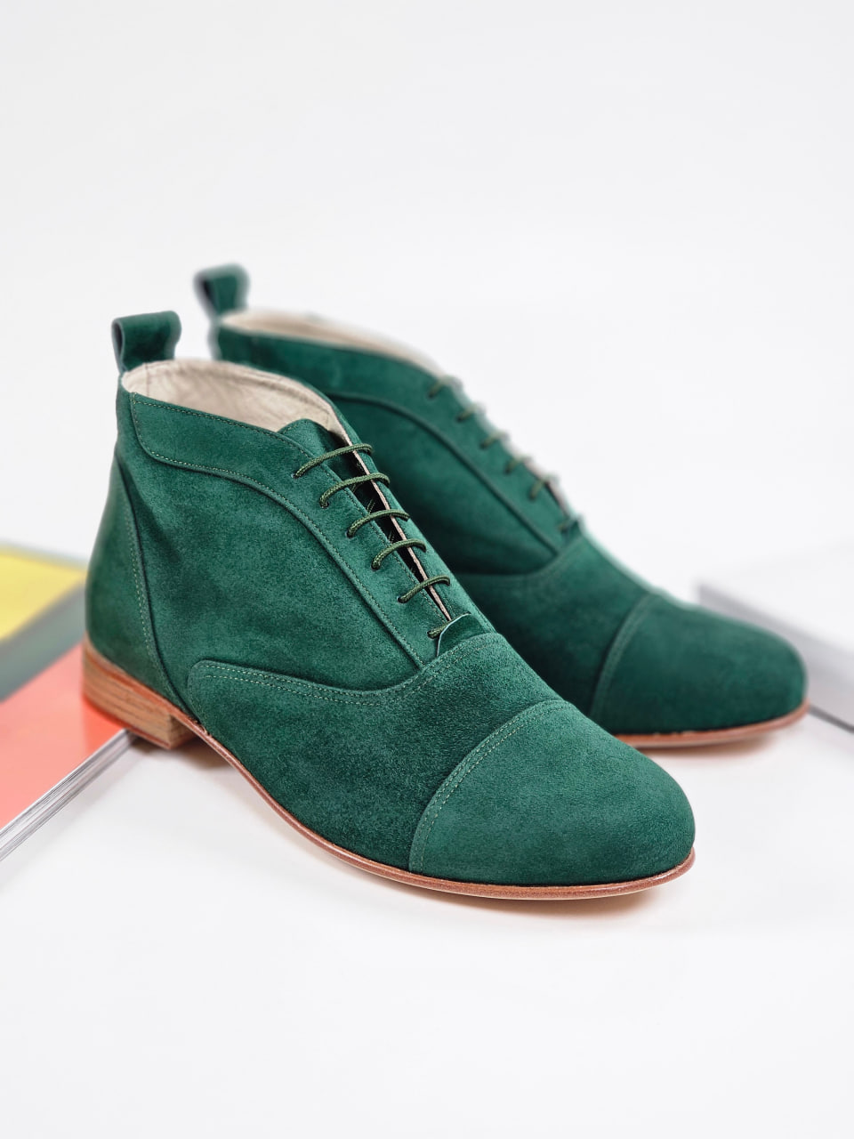 Smooth Boots Emerald Suede 2 cm heel