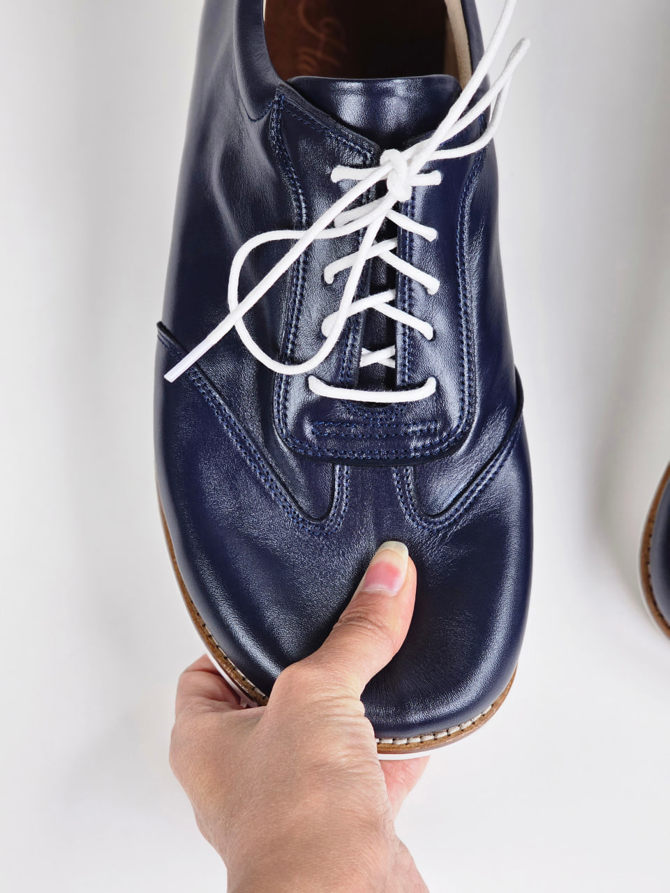 Barefoot New York Dark Blue Leather with Eva sole
