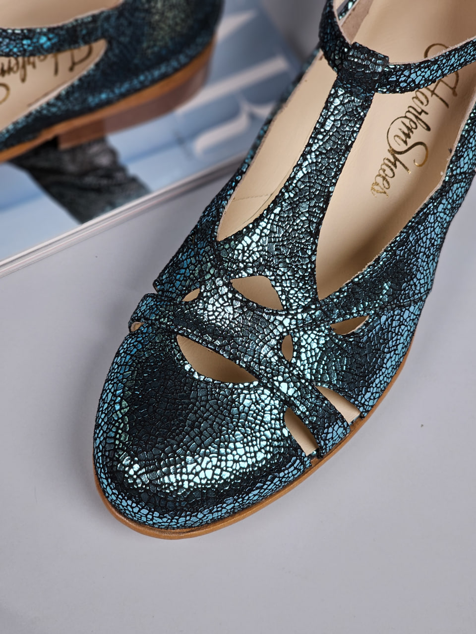 Spring Blue Stone Suede 2 cm heel