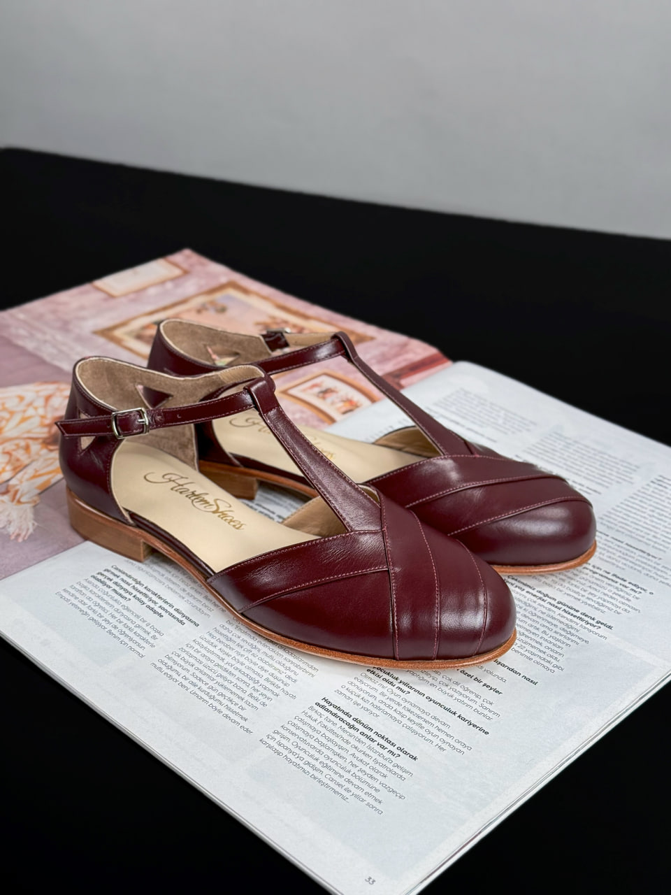 Sugar Bordeaux Leather 2 cm heel
