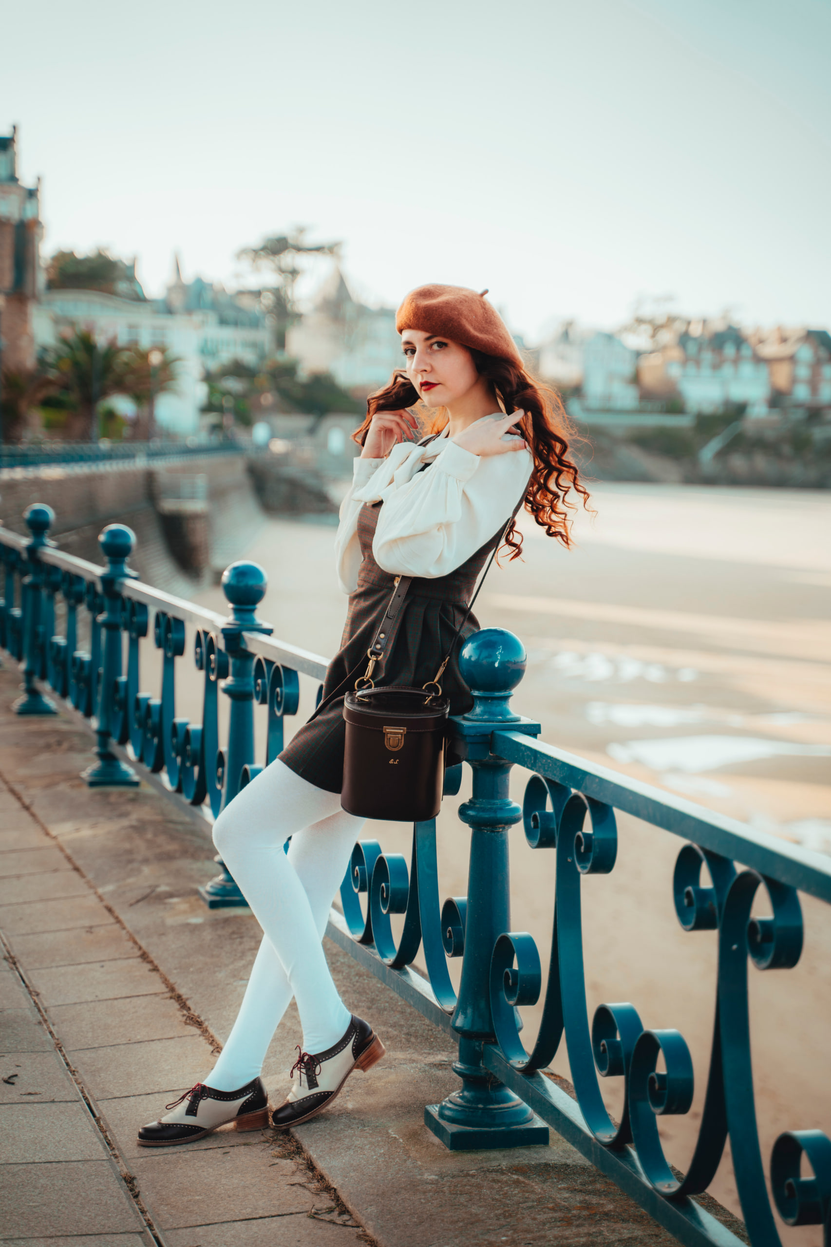 Women Oxfords Brown & White Leather 2 cm heel