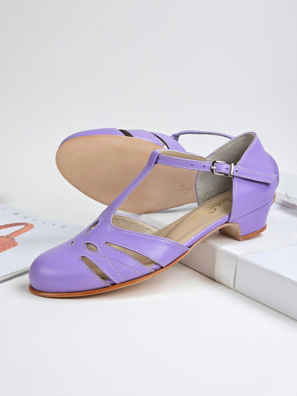 Rosy Lilac Leather 3 cm heel