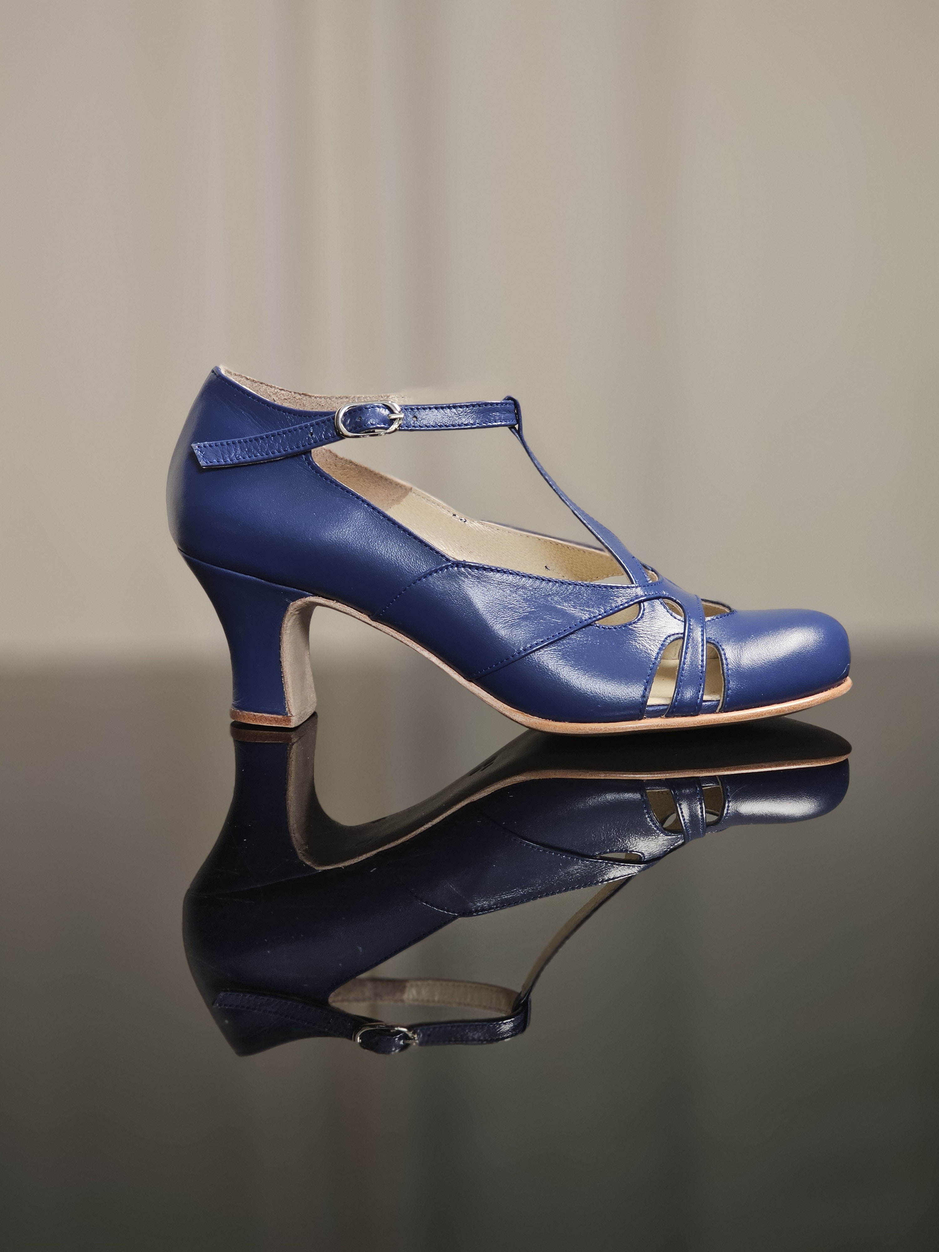 Spring Blue Leather 6 cm heel