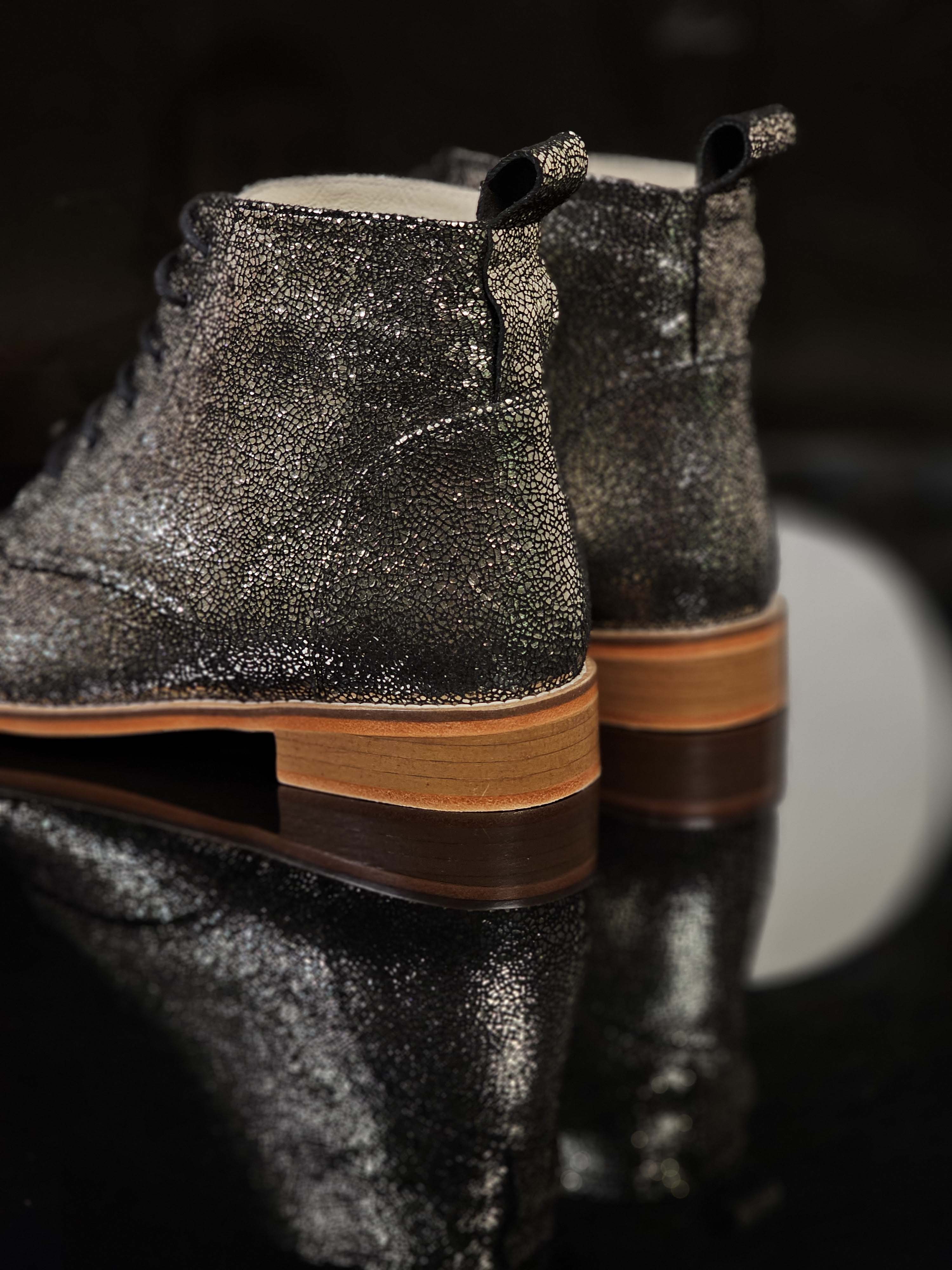 Derby Boots Grey Stone Suede 2 cm heel