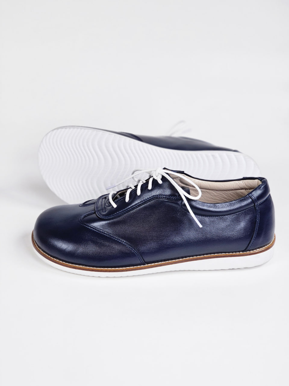 Barefoot New York Dark Blue Leather with Eva sole