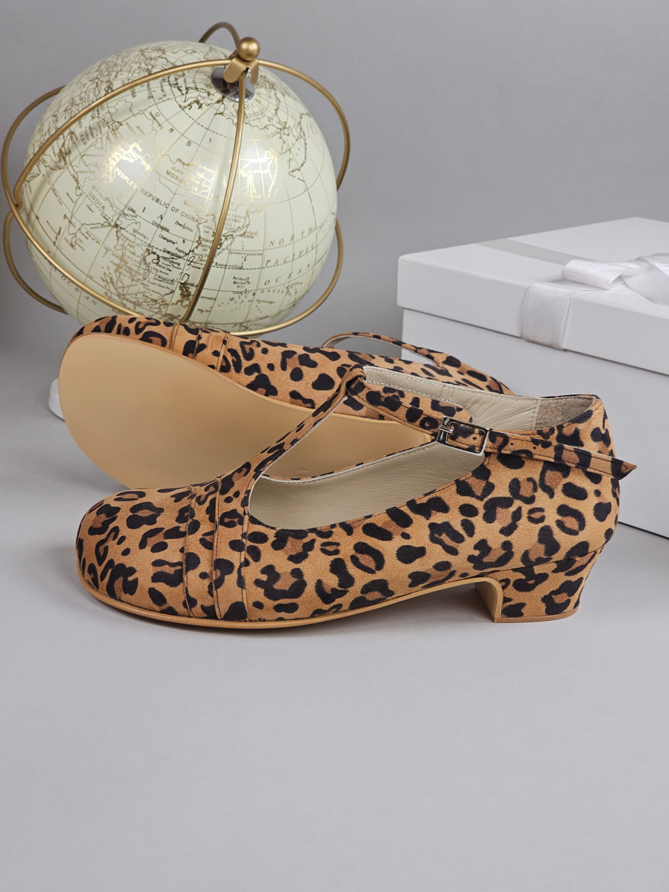 Barefoot Barbie Leopard Suede 4 cm heel