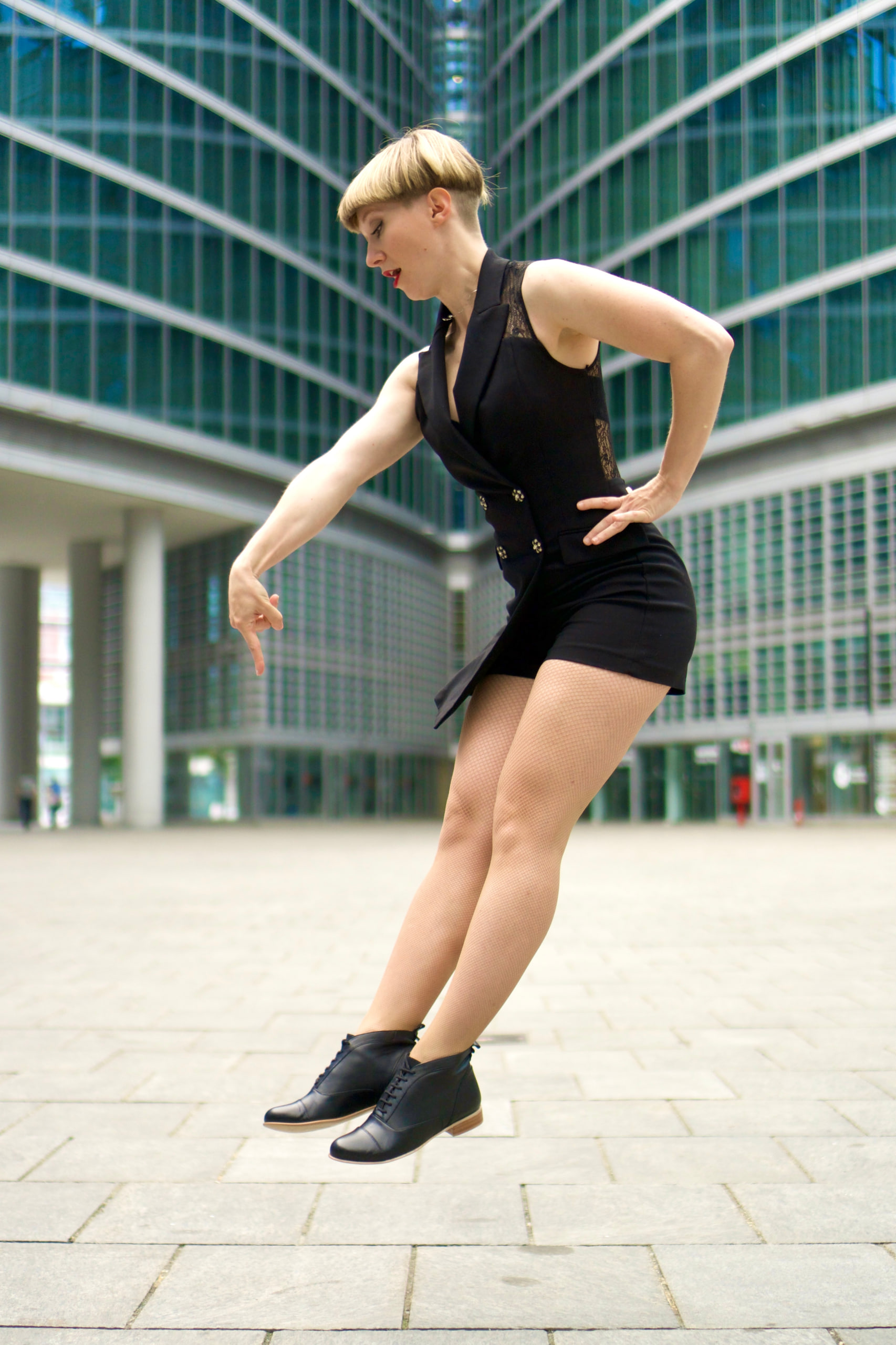 Derby Boots Black Leather 2 cm heel