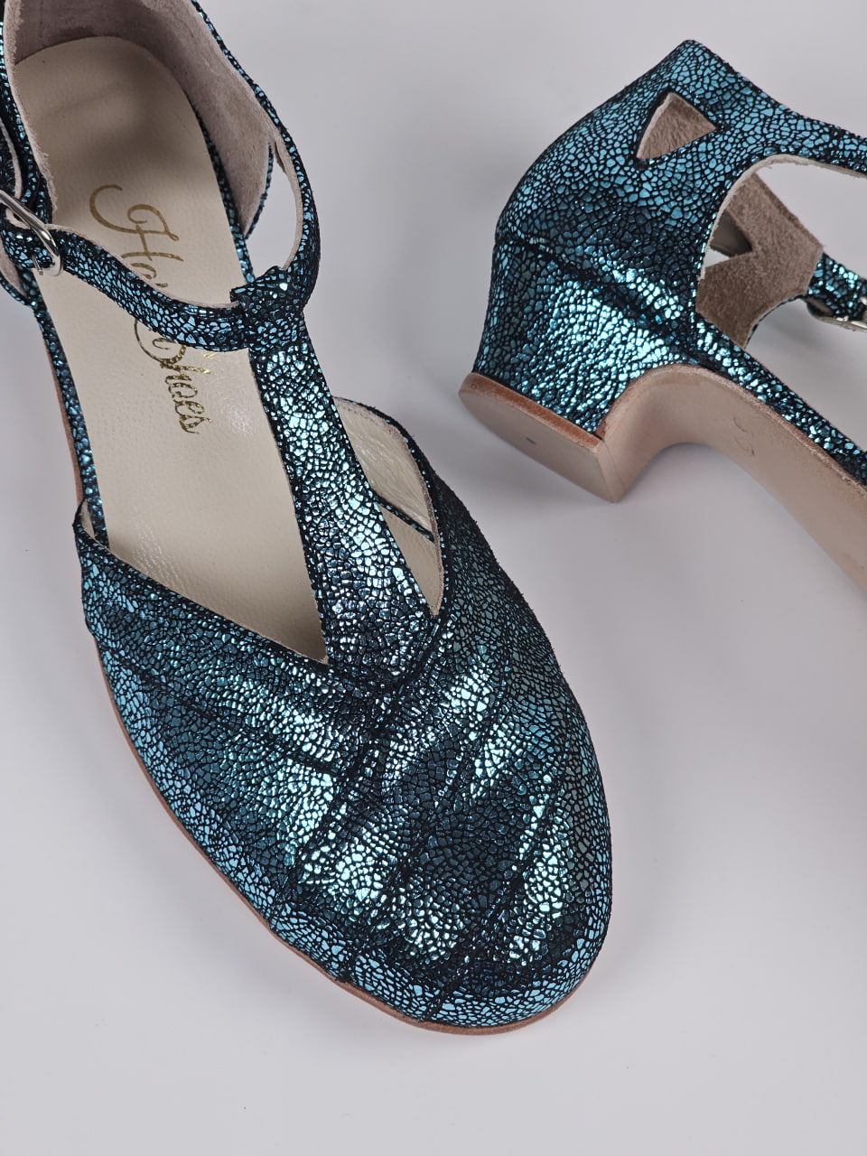 Sugar Blue Stone Suede 4 cm heel