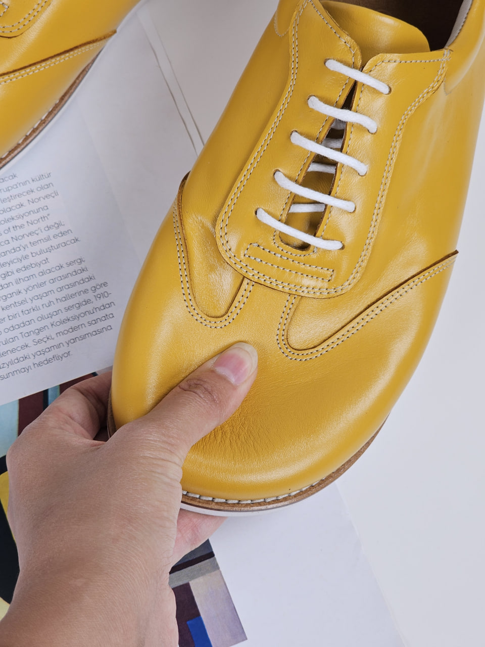 Barefoot New York Yellow Leather