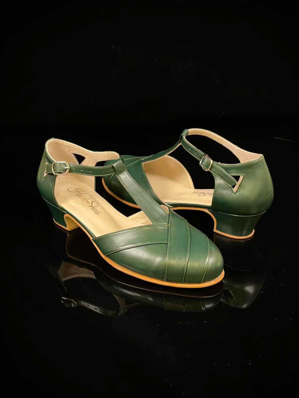 Sugar Jungle Green Leather 4 cm heel