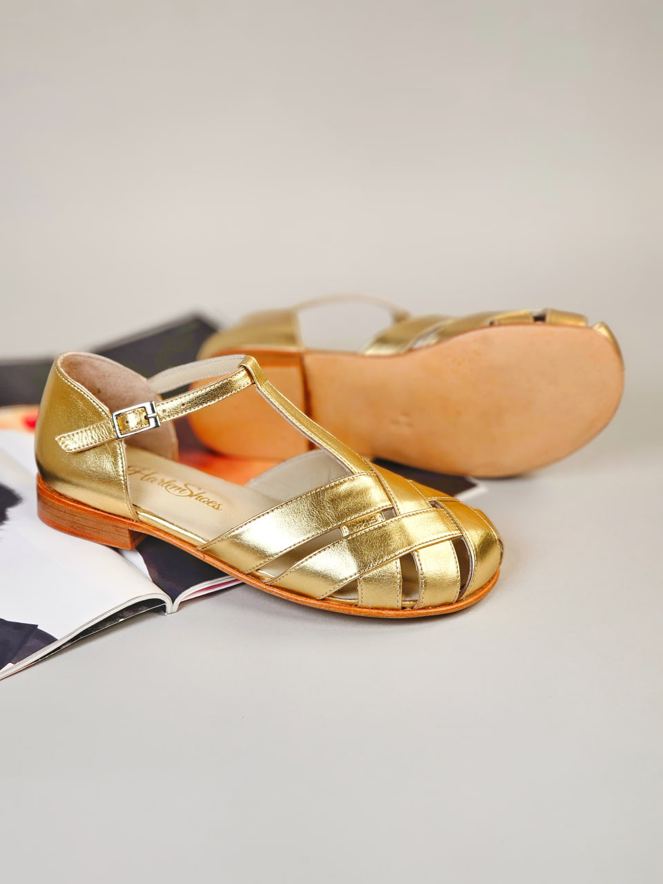 Barefoot Summer Gold Leather 1.5 cm heel
