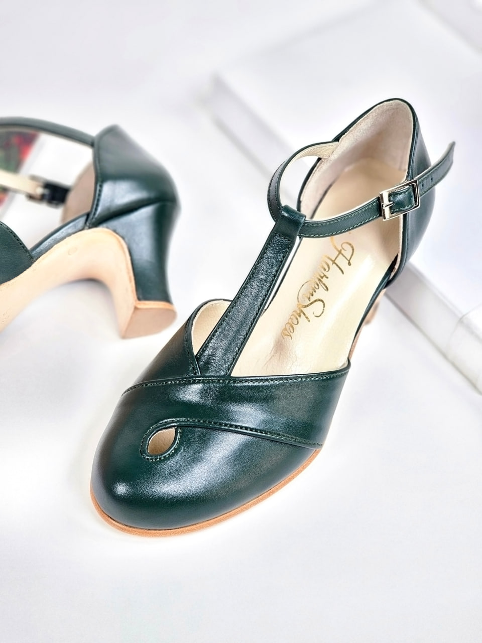 Muse Jungle Green Leather 6 cm heel