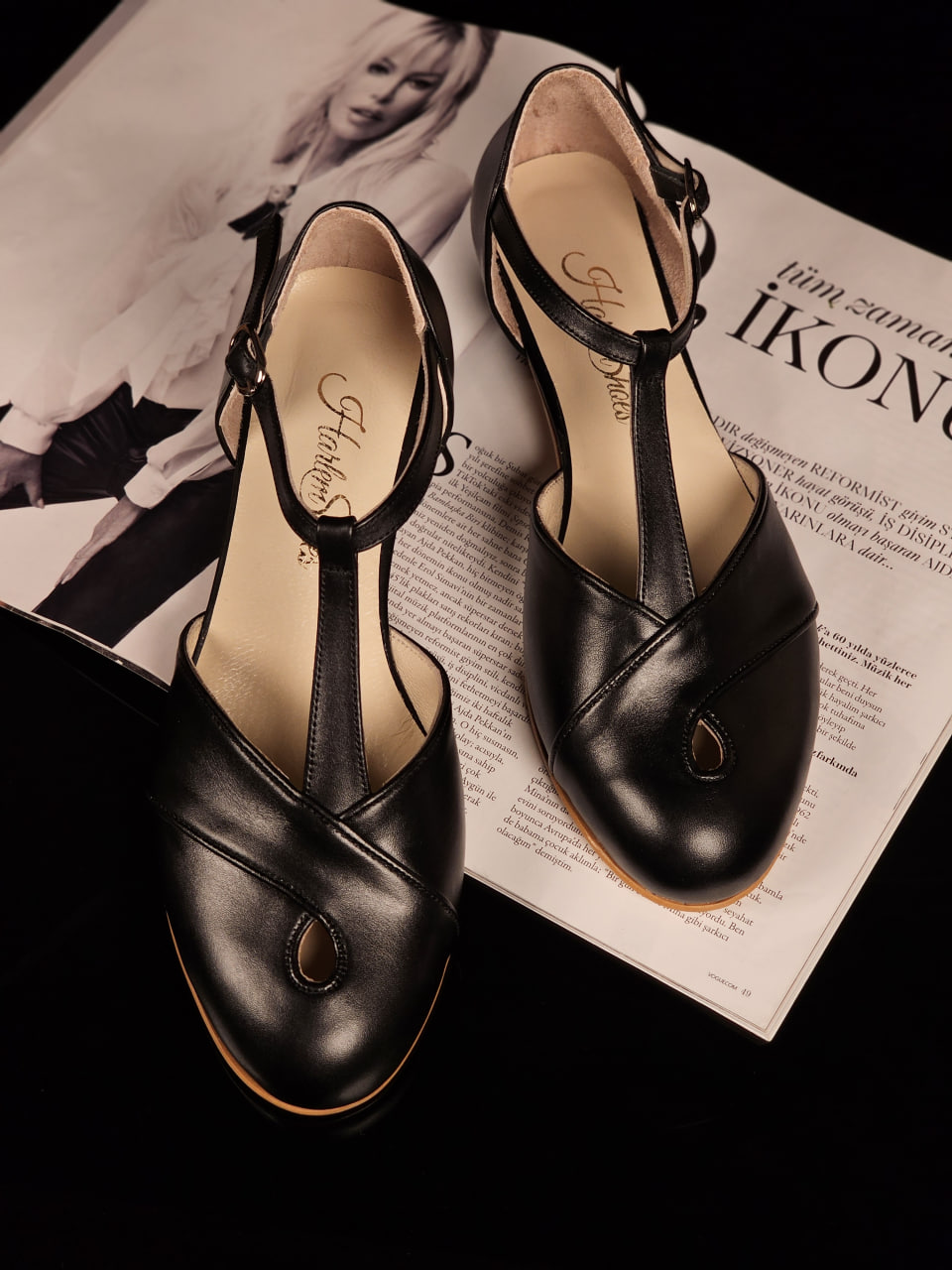 Muse Black Leather 4 cm heel